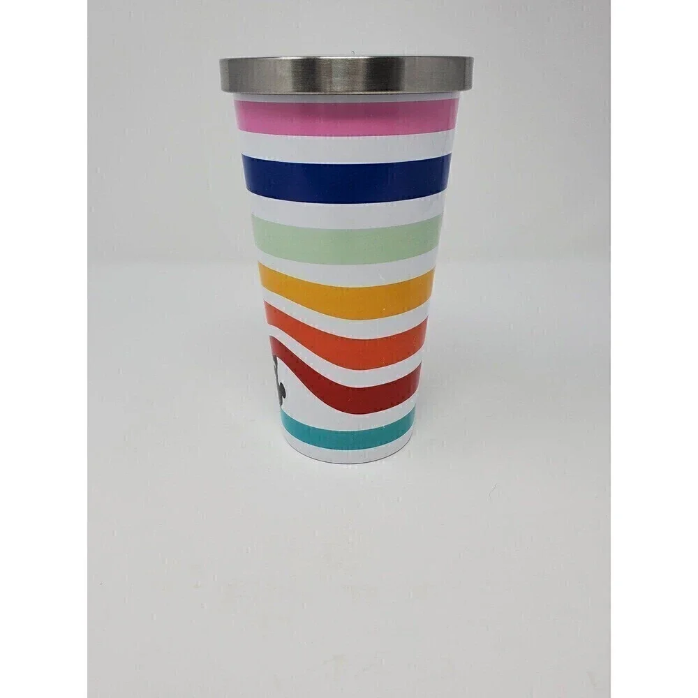 DISNEY X TARGET STAINLESS STEEL TUMBLER COFFEE WATER CUP RAINBOW MICKEY MOUSE